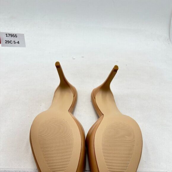 Milooey shoes Open Peep Toe Mules for Women Stiletto High Heels Brown - Picture 6 of 7